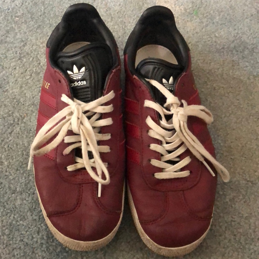 Adidas custom maroon/red/black Gazelle sneakers